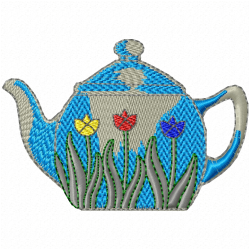 Teapots Embroidery Design 8